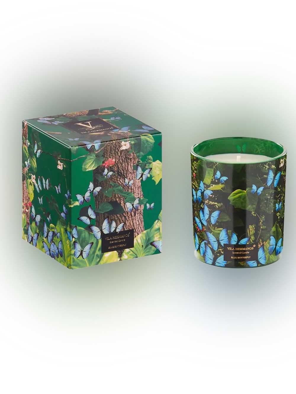 Vila Hermanos Blue Butterfly Scented Candle- Made in Spain